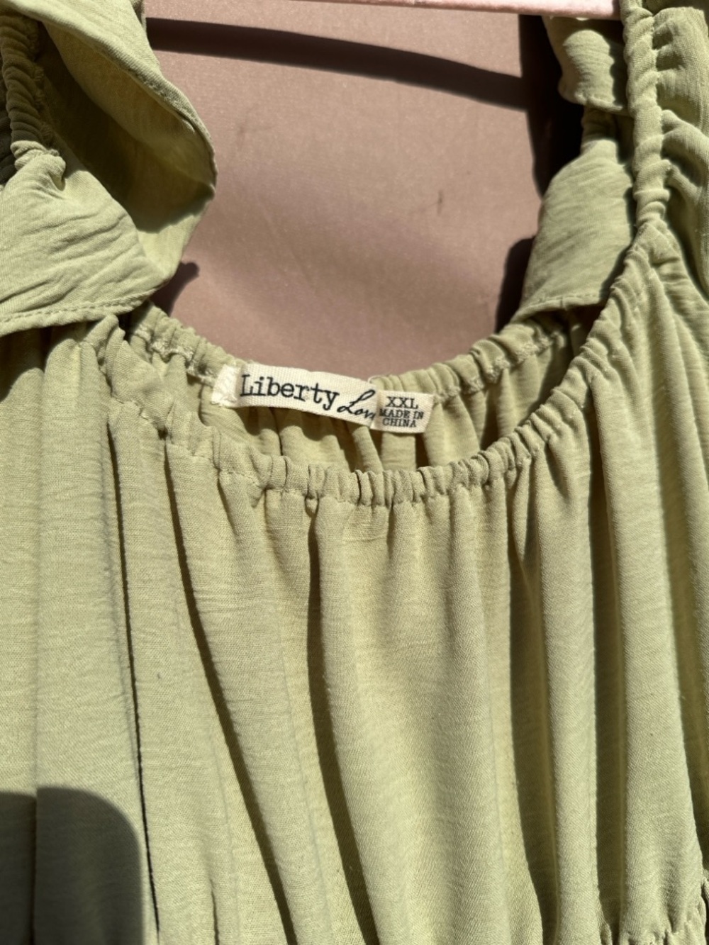Liberty Love Olive Green Ruffle Strap Tiered Sundress - Picture 3 of 4